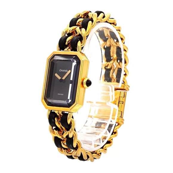 CHANEL Premiere Size L H0001 Vintage Quartz Black Dial Ladies Watch 90273346 - Picture 1 of 12